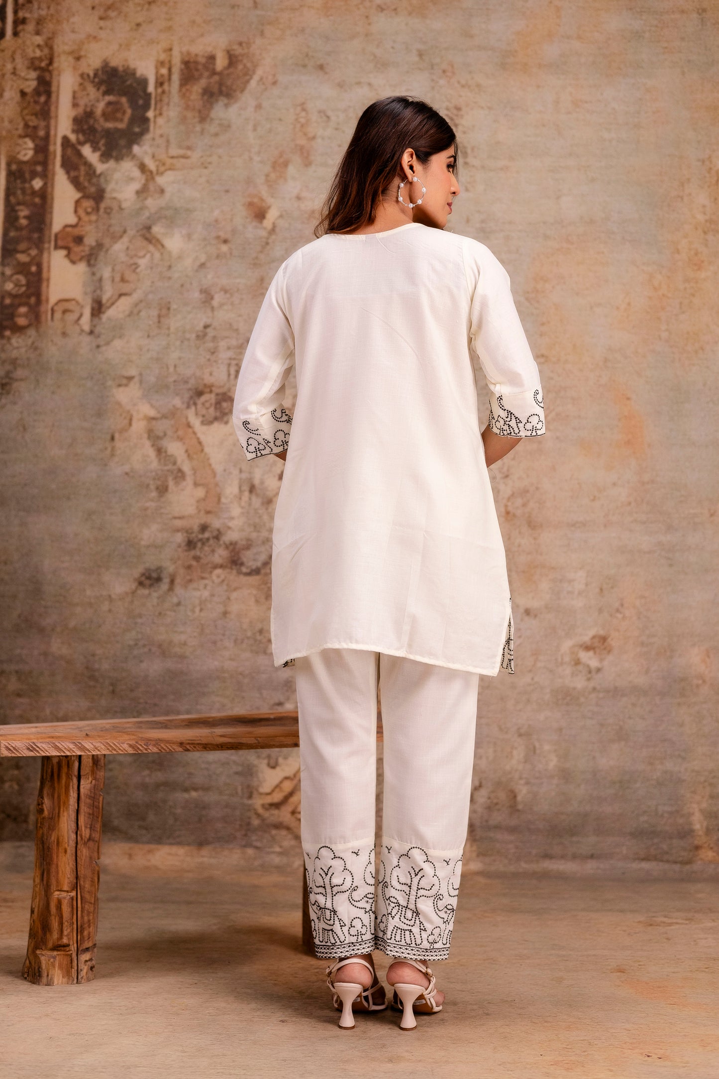 white cotton co-ord set