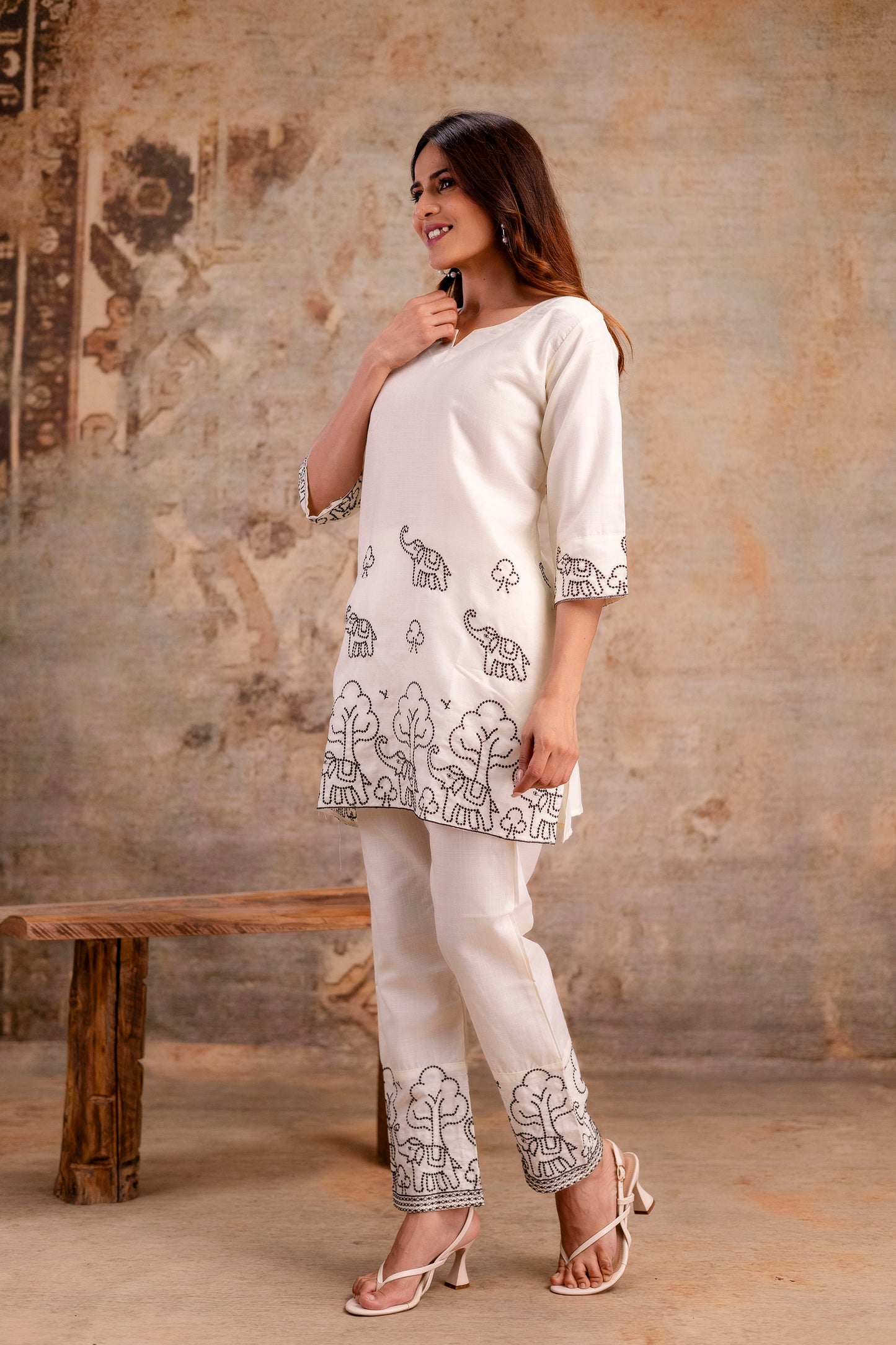 white cotton co-ord set