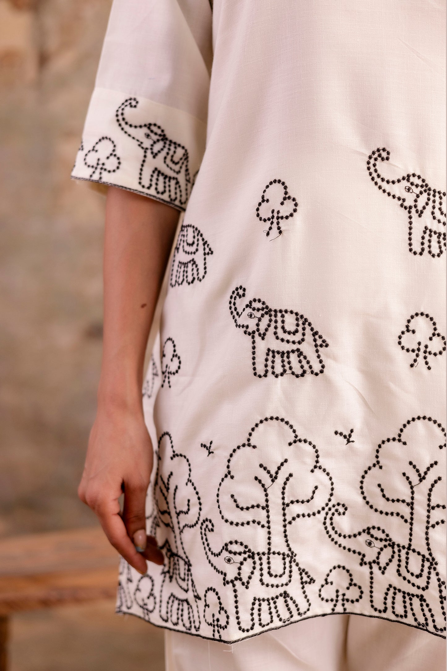 white cotton co-ord set