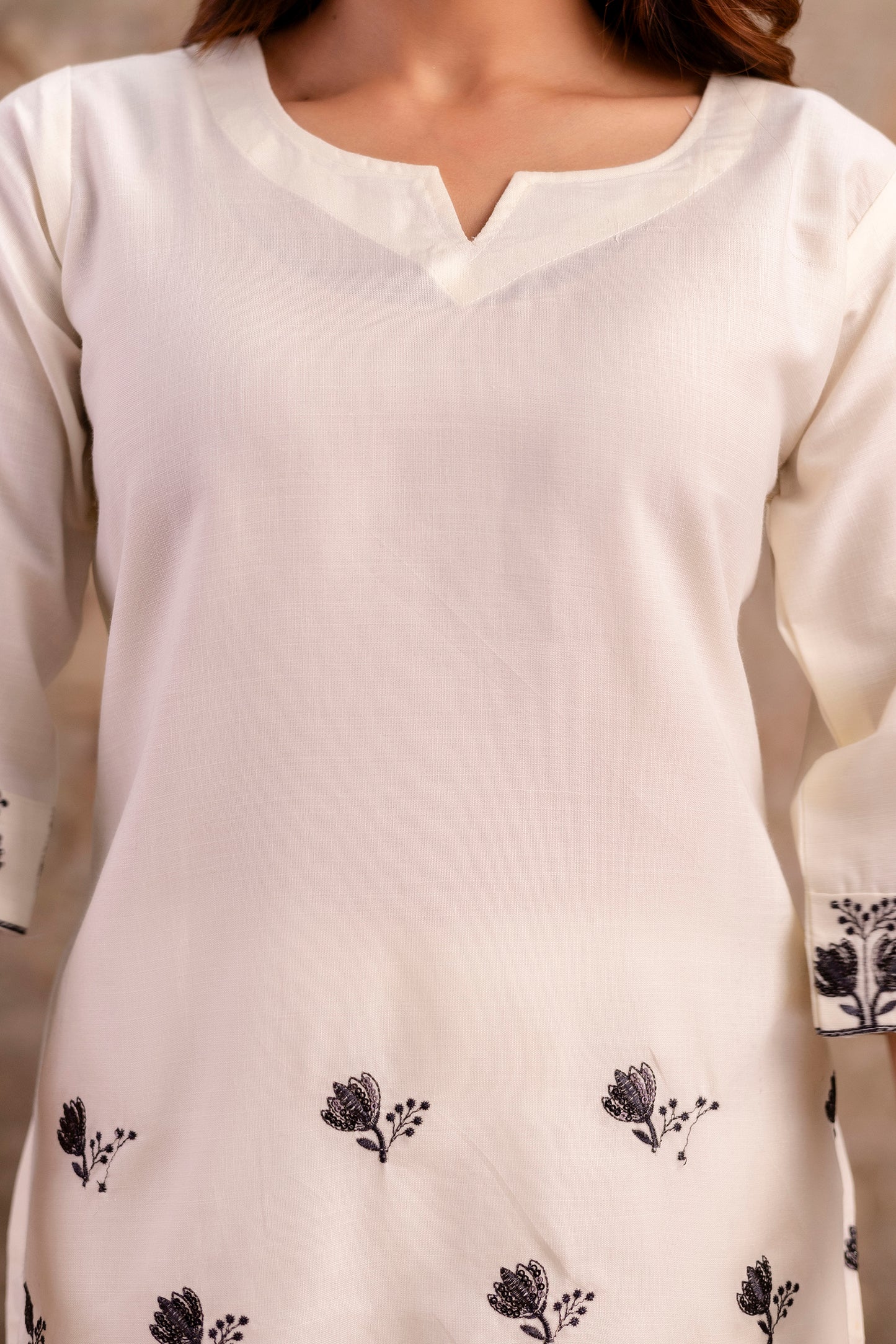 White sequence Embroidered co-ord sets