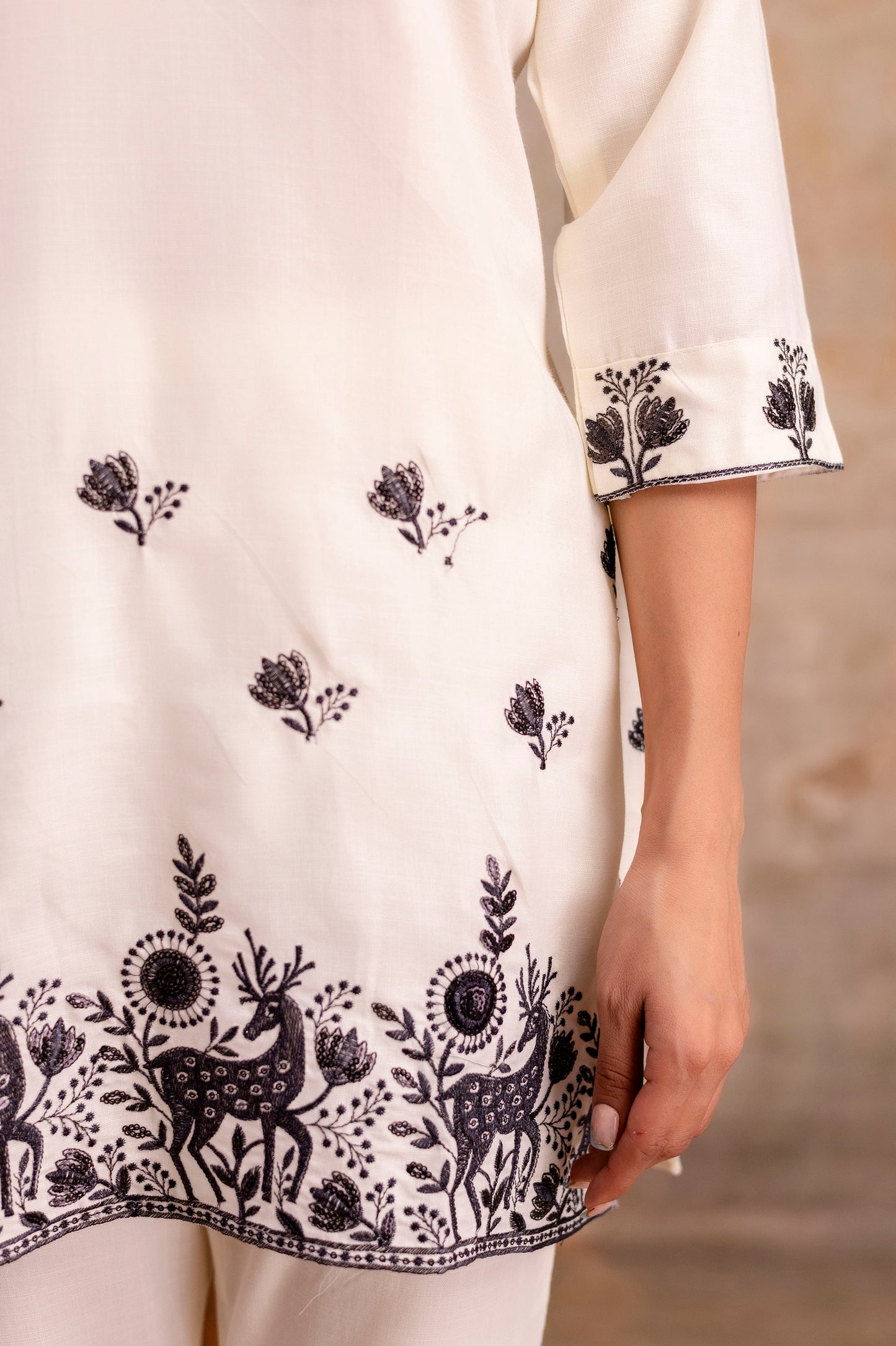 White sequence Embroidered co-ord sets