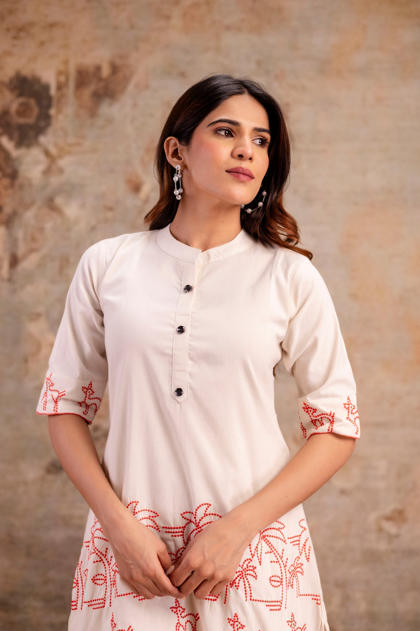 wHITE Embroidered co-ord sets