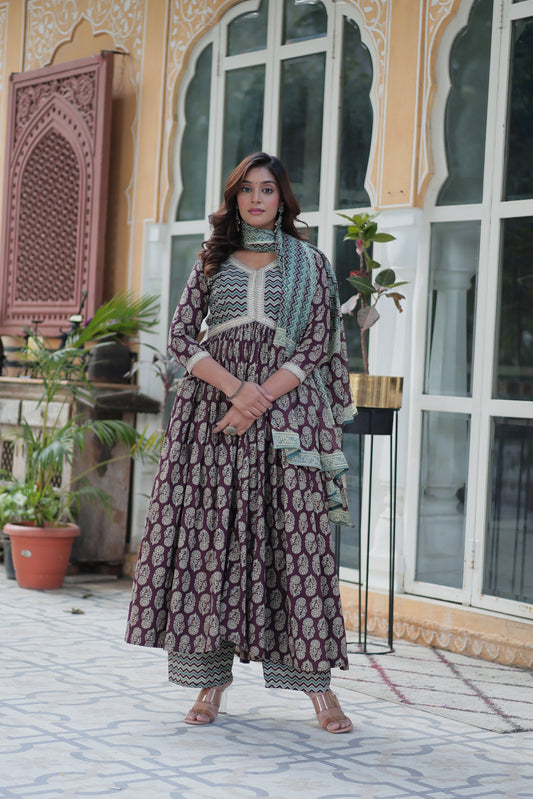 Cotton Printed kurta palazzo set