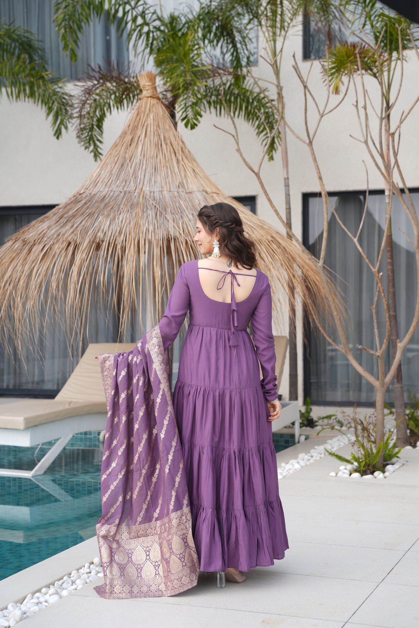 Purple Anarkali Festive Suit Sets