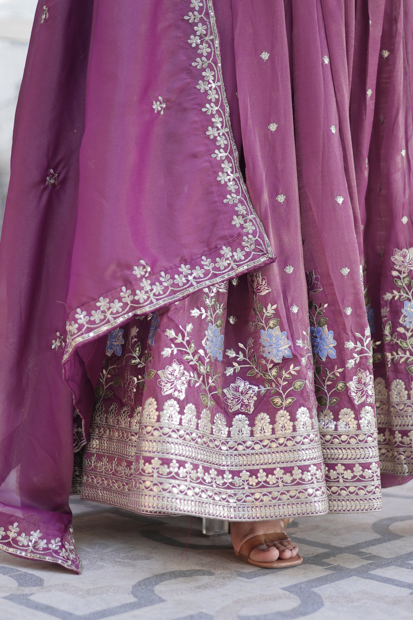 Deep Pink Anarkali Gown For Wedding