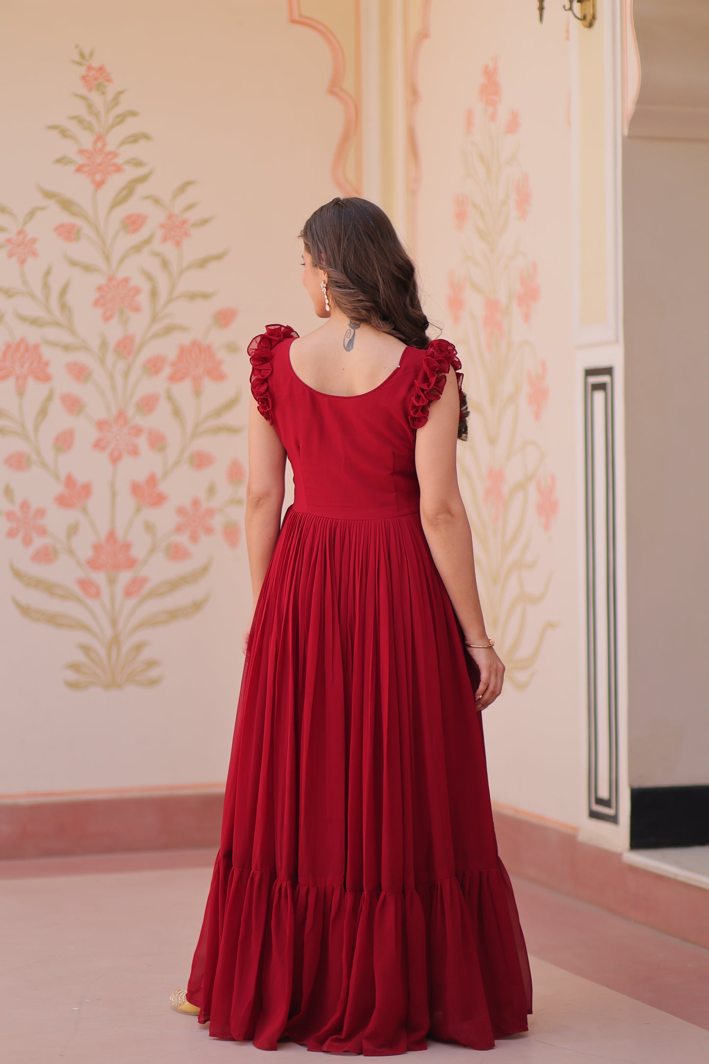 Maroon One Piece Dress For Women