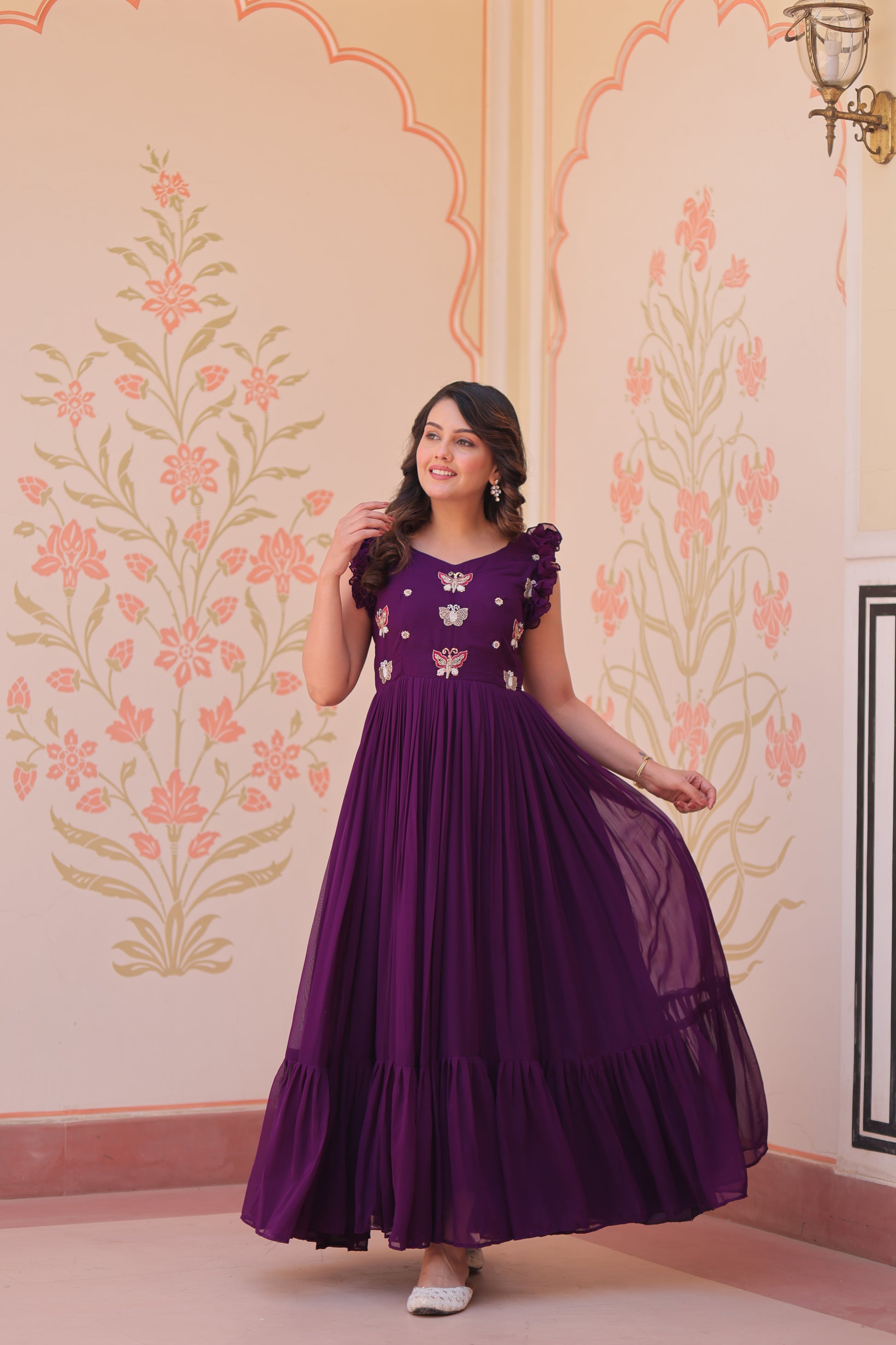 Purple One Piece Dress For Women
