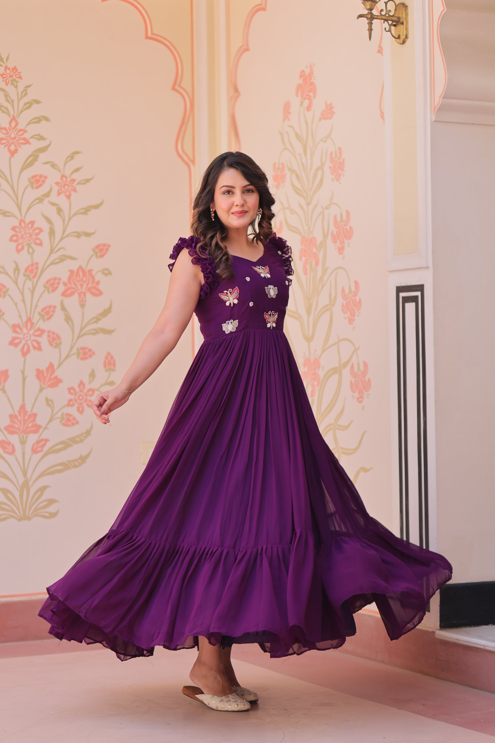 Purple One Piece Dress For Women
