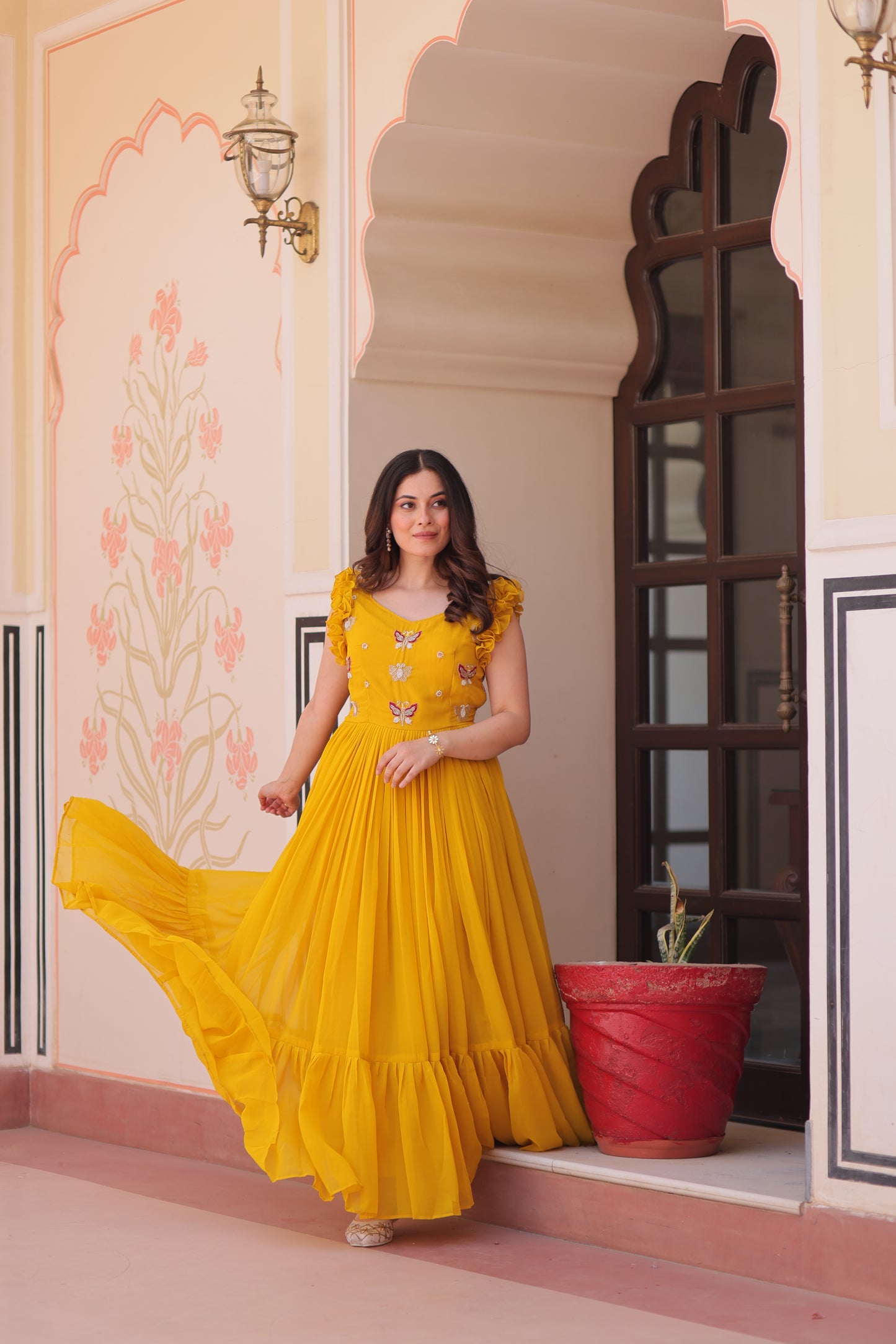 Yellow One Piece Dress For Women