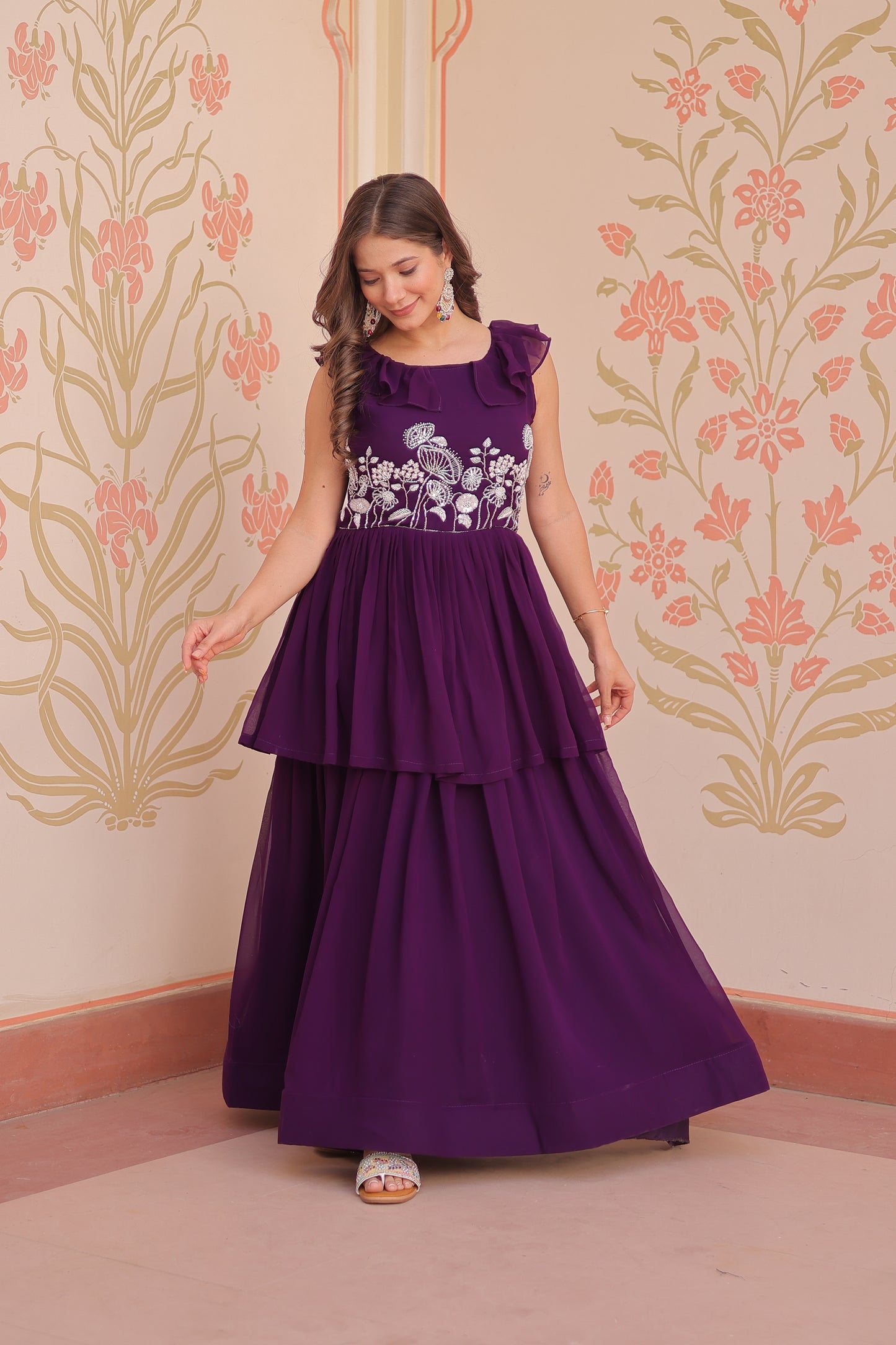 Purple Maxi Ethnic Dress