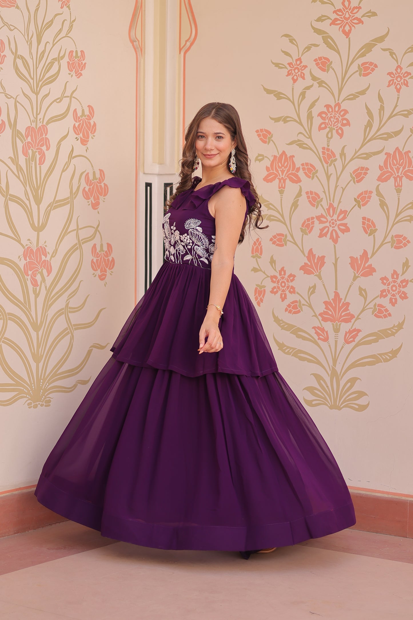 Purple Maxi Ethnic Dress