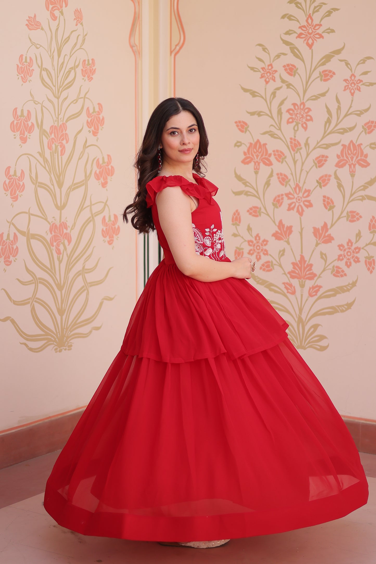 Red Maxi Ethnic Dress