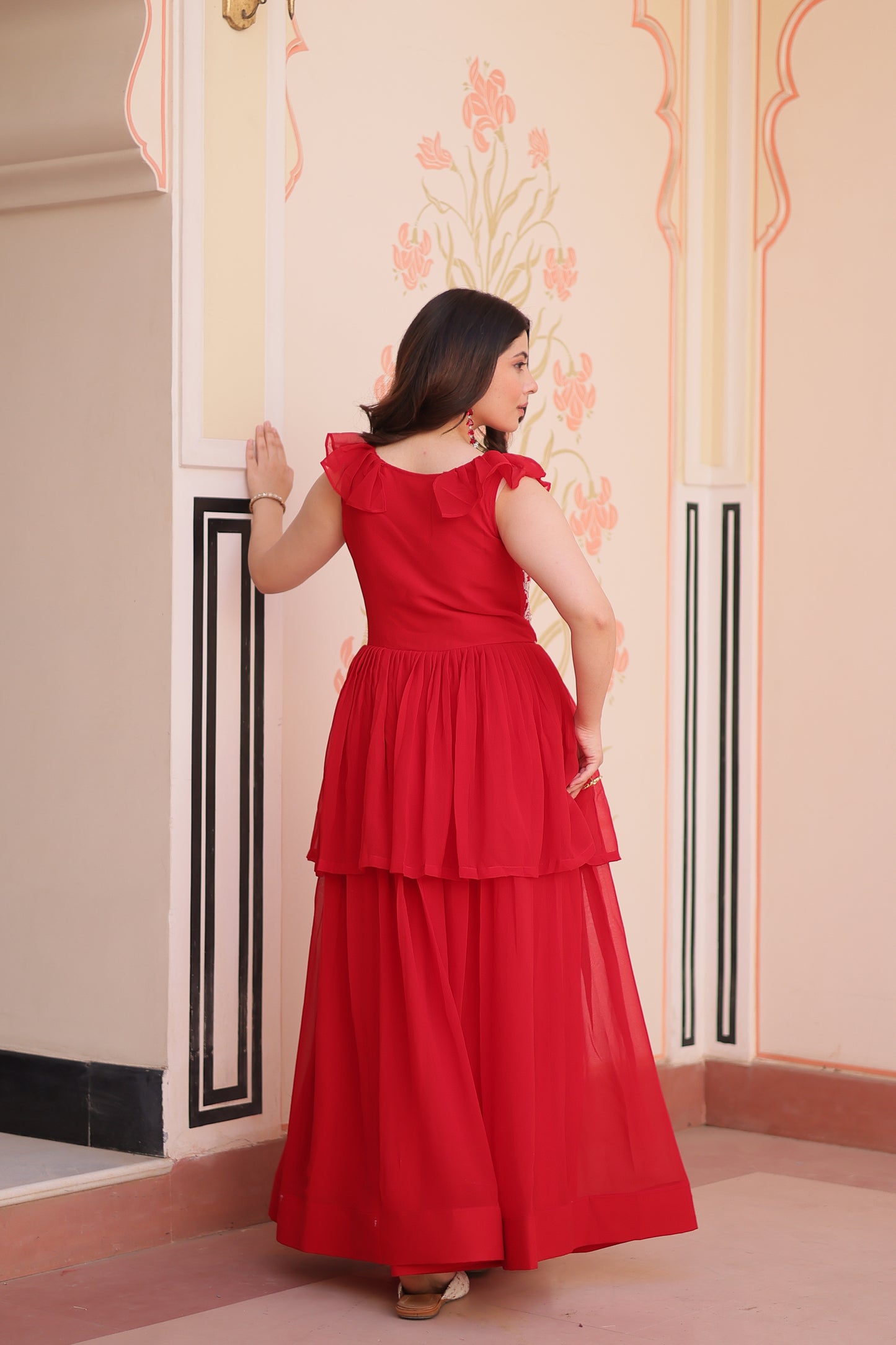Red Maxi Ethnic Dress
