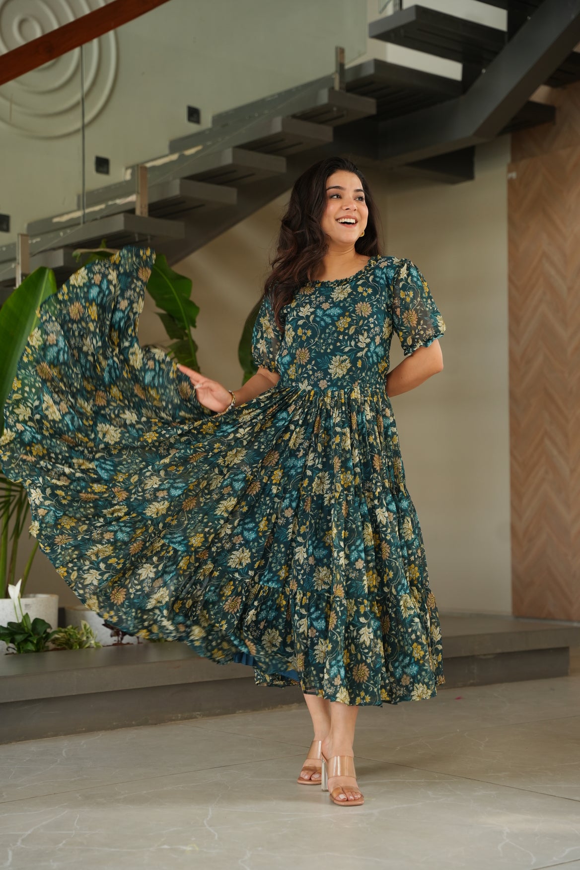 Floral Printed Midi Dress