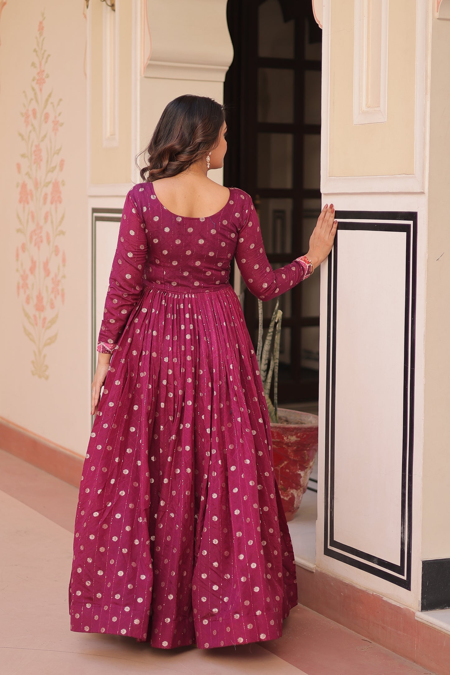 Wine One Piece Dress For Wedding