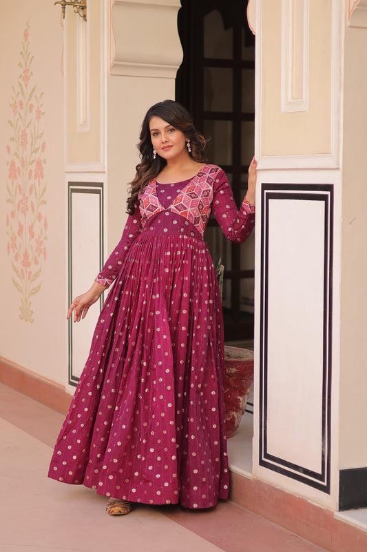 Wine One Piece Dress For Wedding