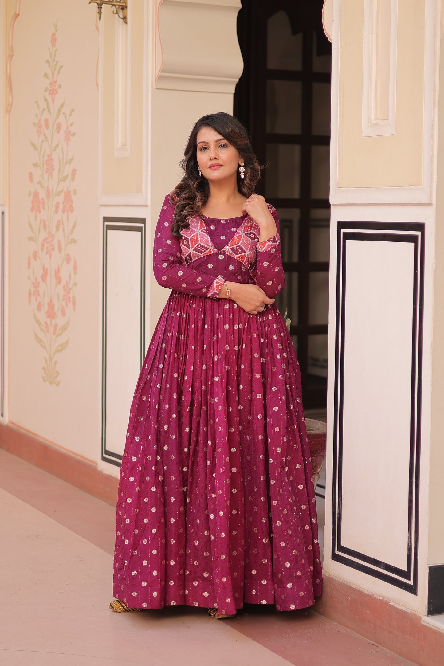 Wine One Piece Dress For Wedding