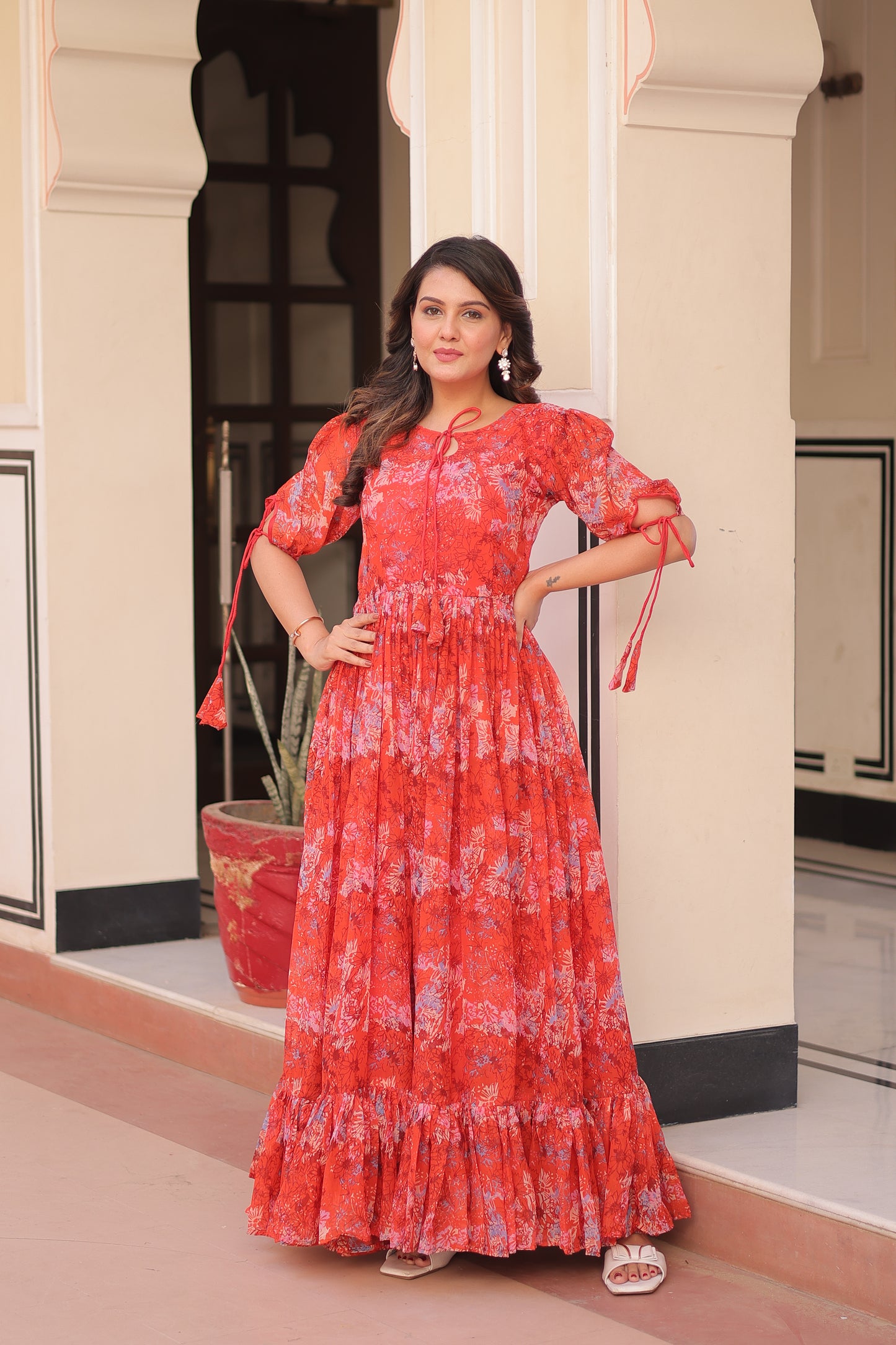 Red Floral Dress