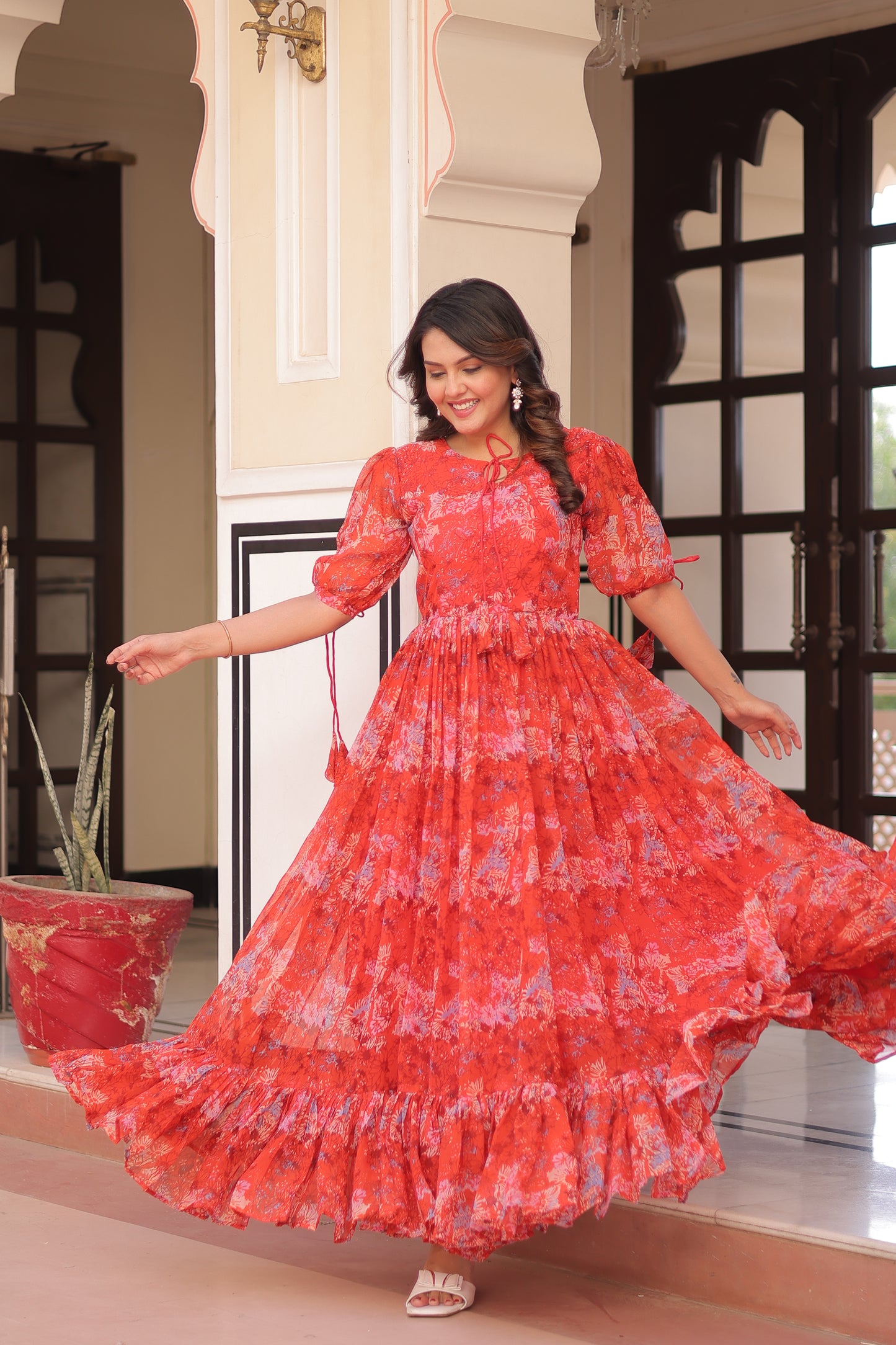 Red Floral Dress