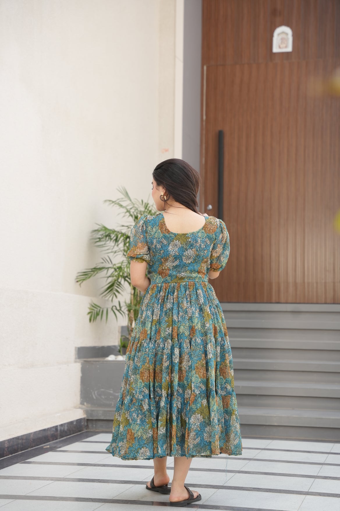 Multicolor Floral Georgette Dress