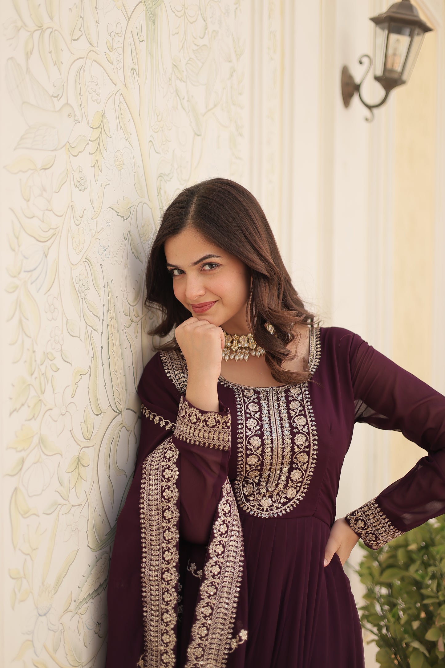 gown with dupatta