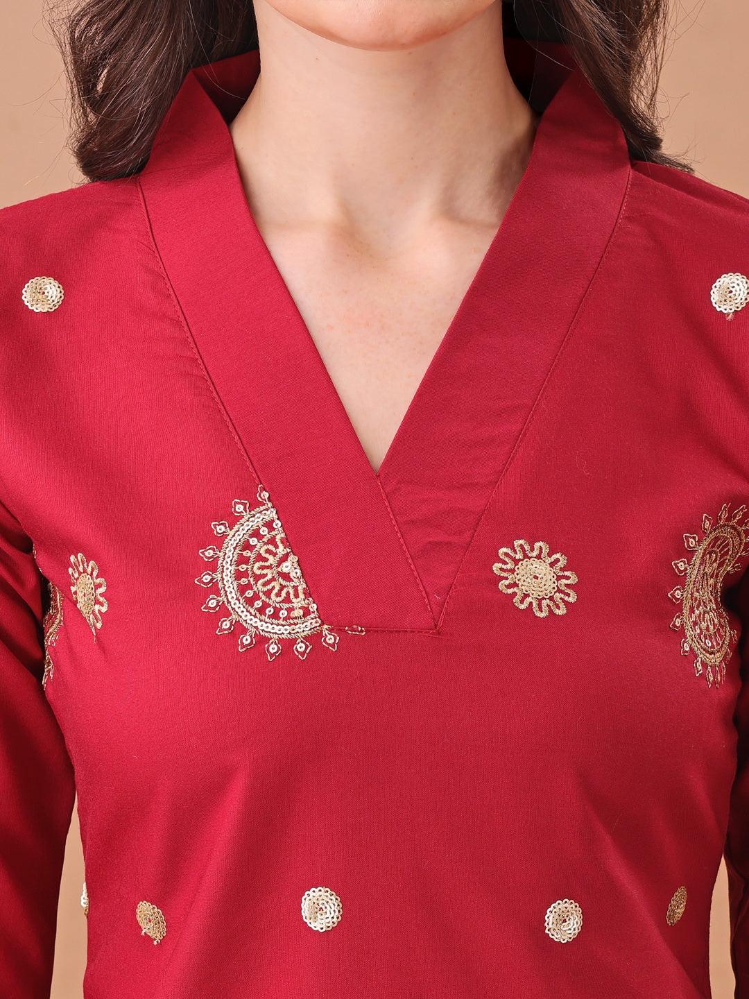 maroon kurta set