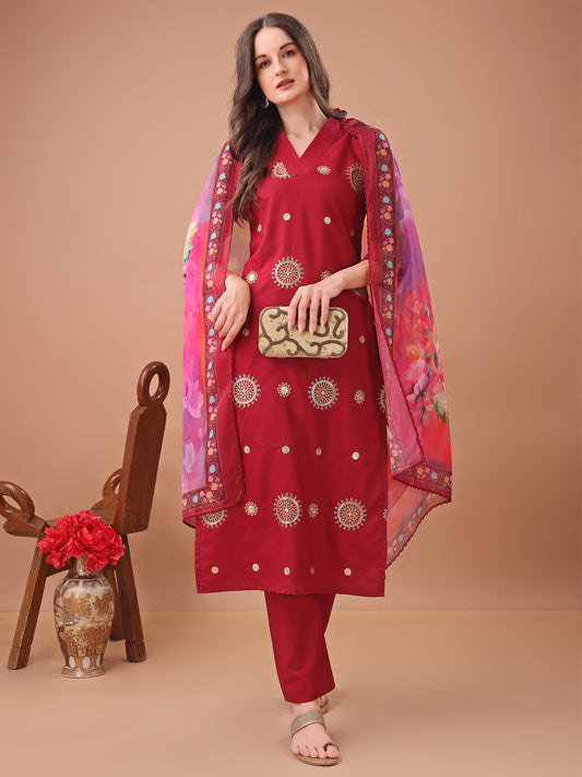 maroon kurta set