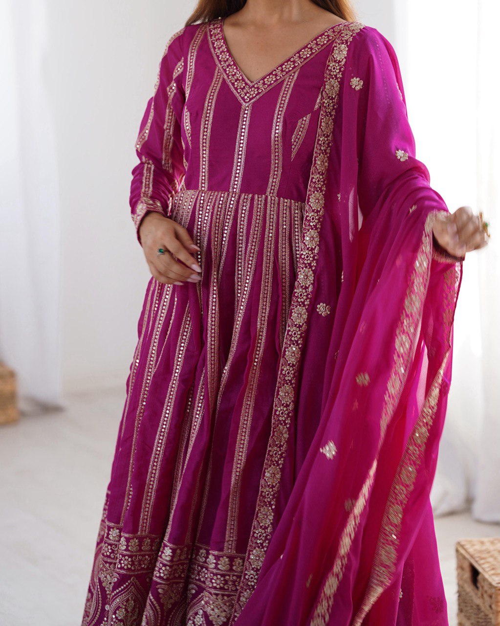 Pink Georgette Anarkali Salwar Suit