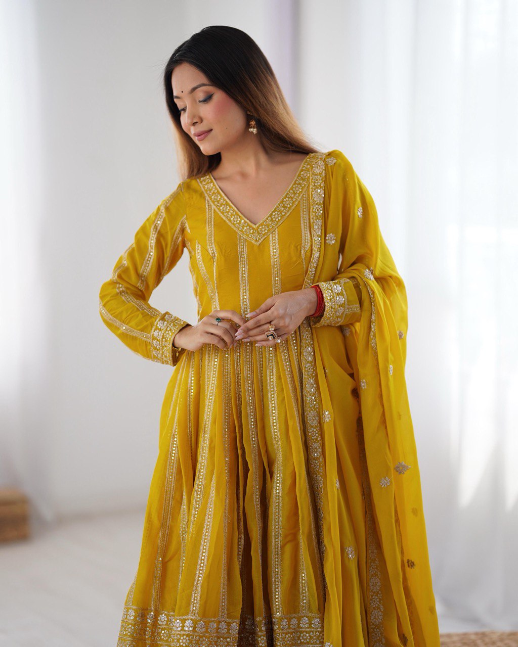Yellow Georgette Suit Set