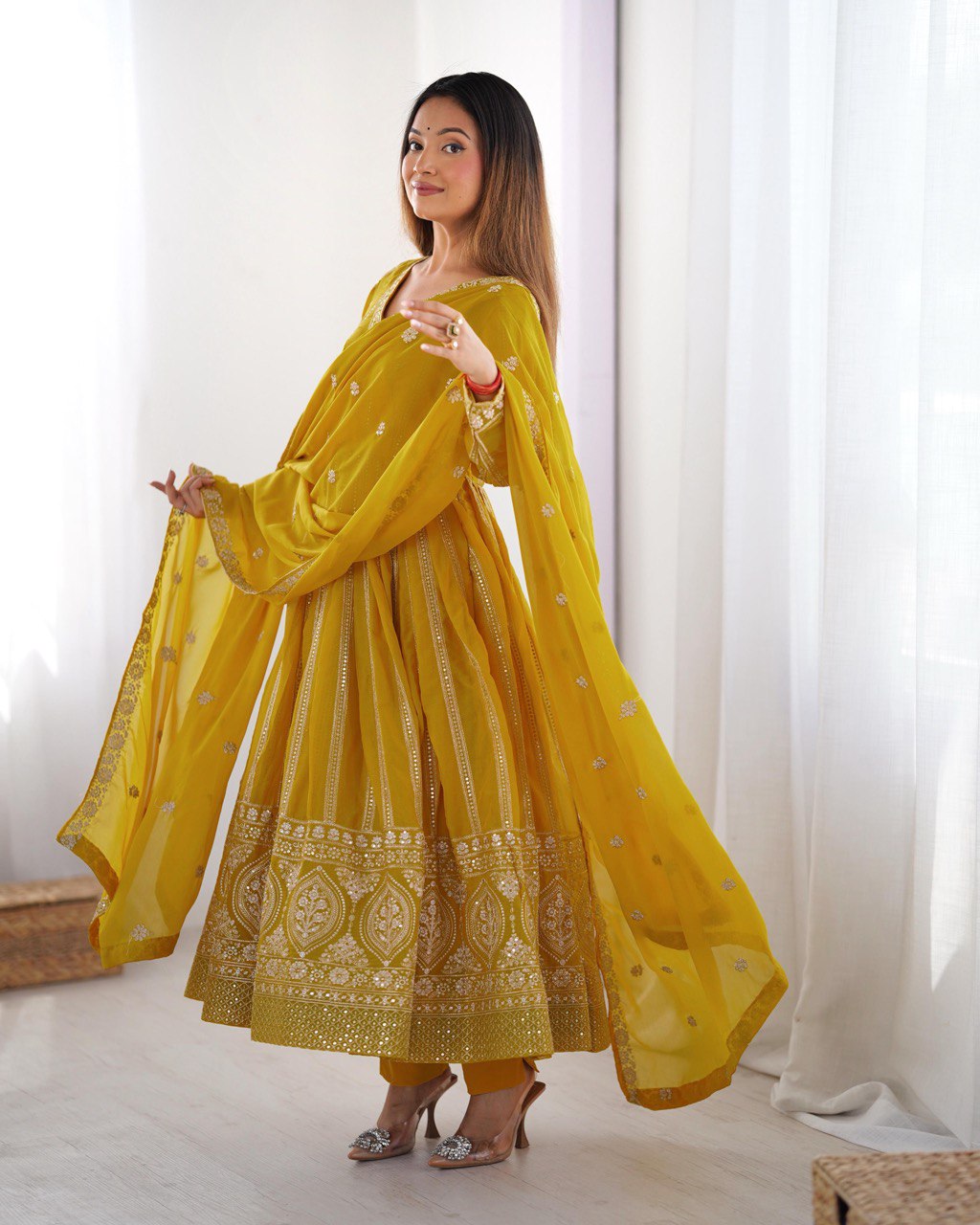 Yellow Georgette Suit Set