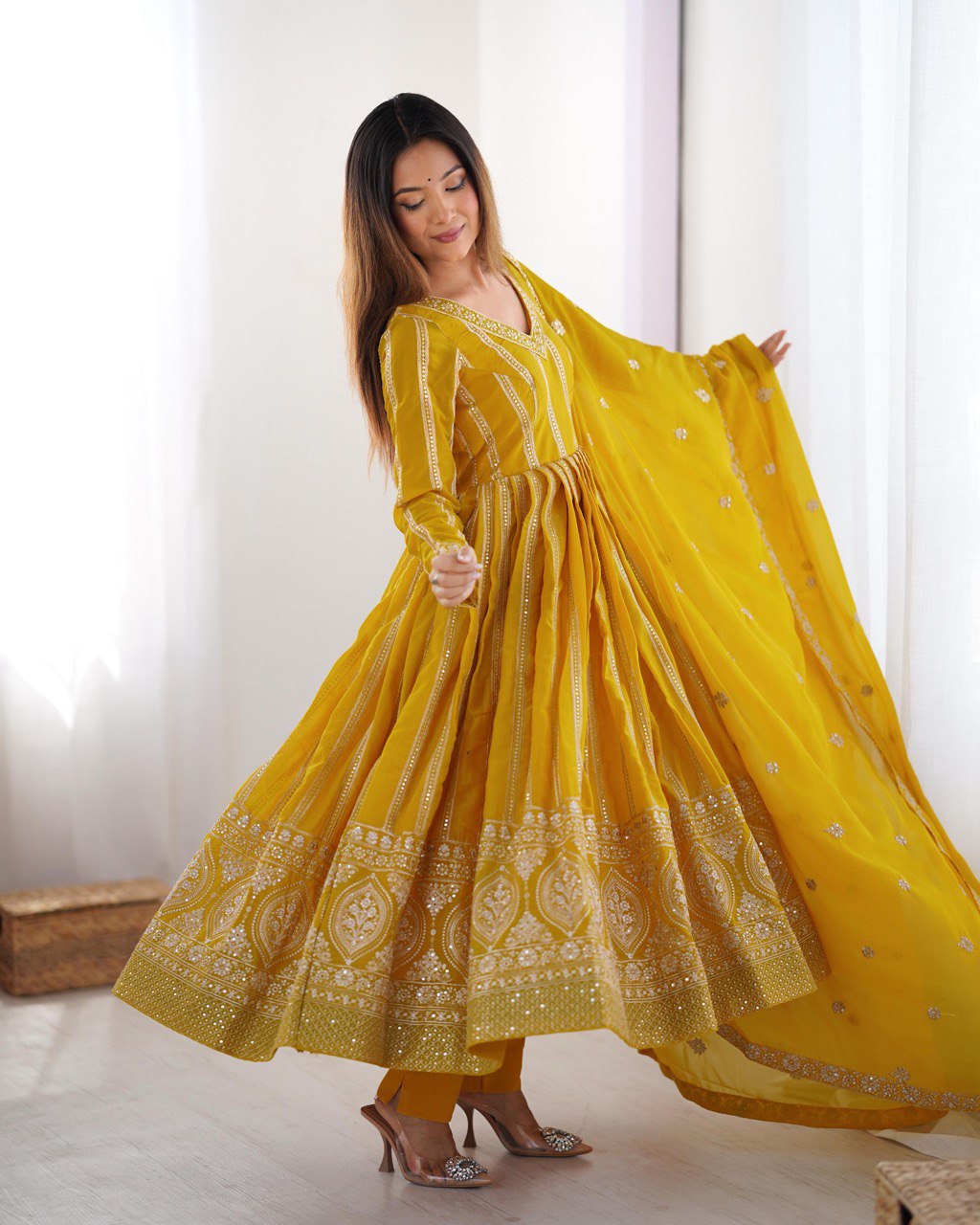 Yellow Georgette Suit Set