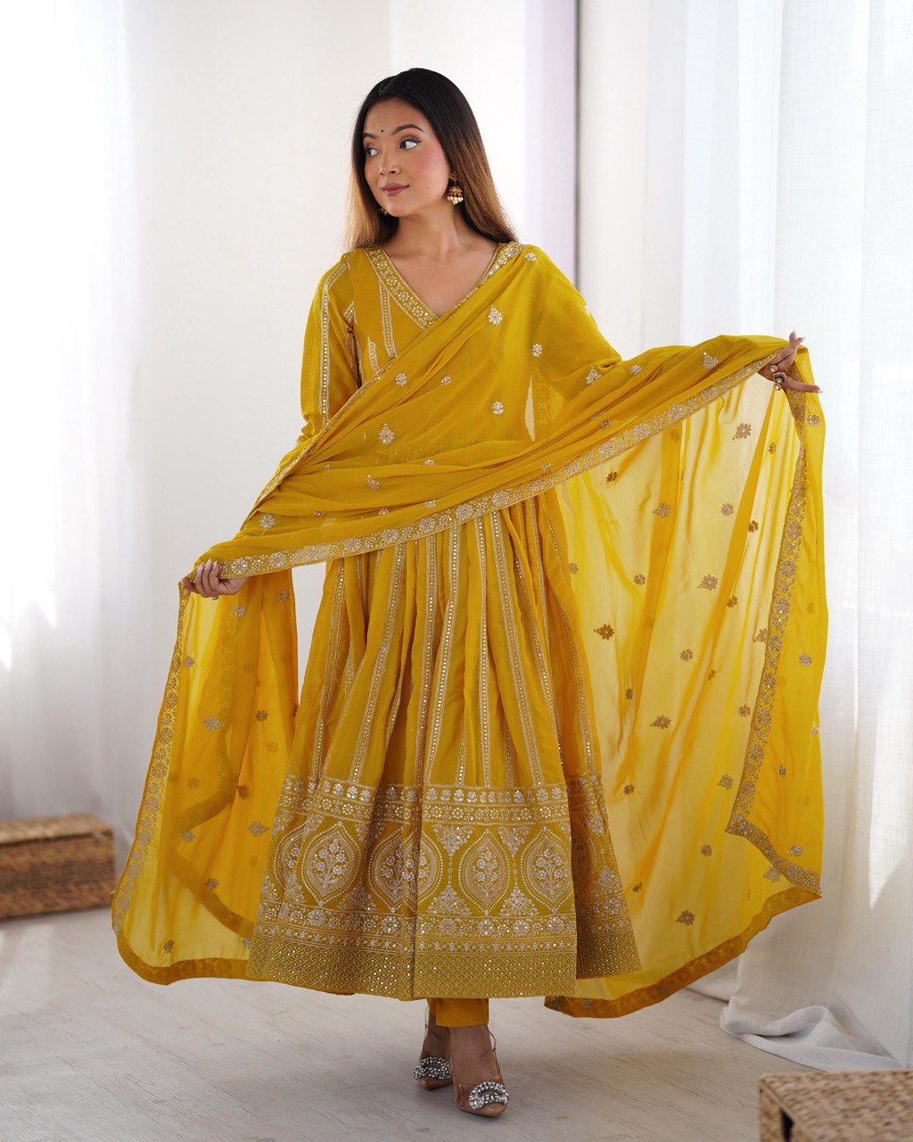 Yellow Georgette Suit Set