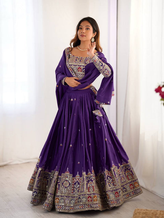 Purple Sequnce Work Chaniya Choli