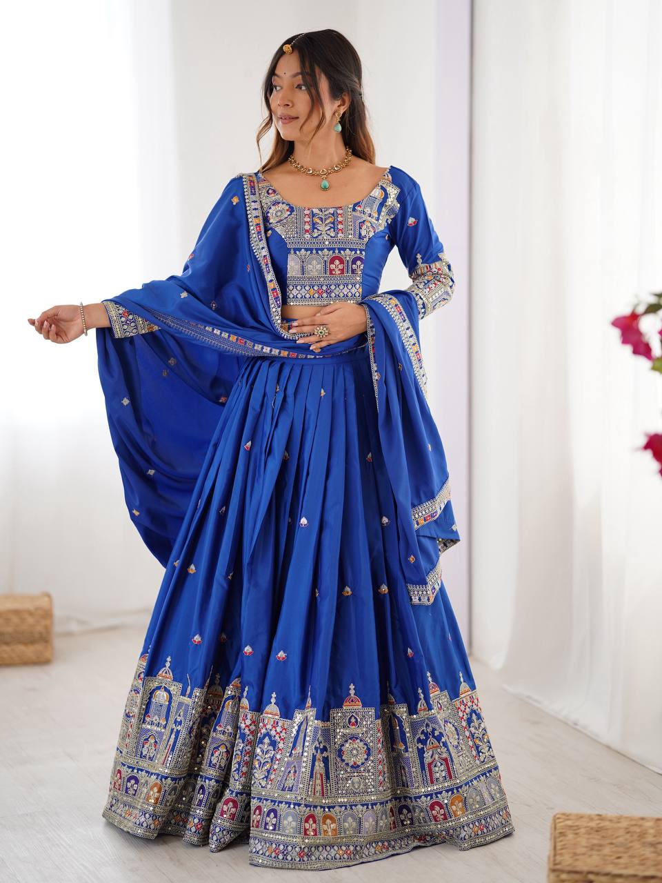 Blue Sequnce Work Chaniya Choli