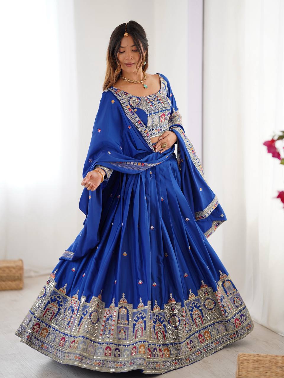 Blue Sequnce Work Chaniya Choli