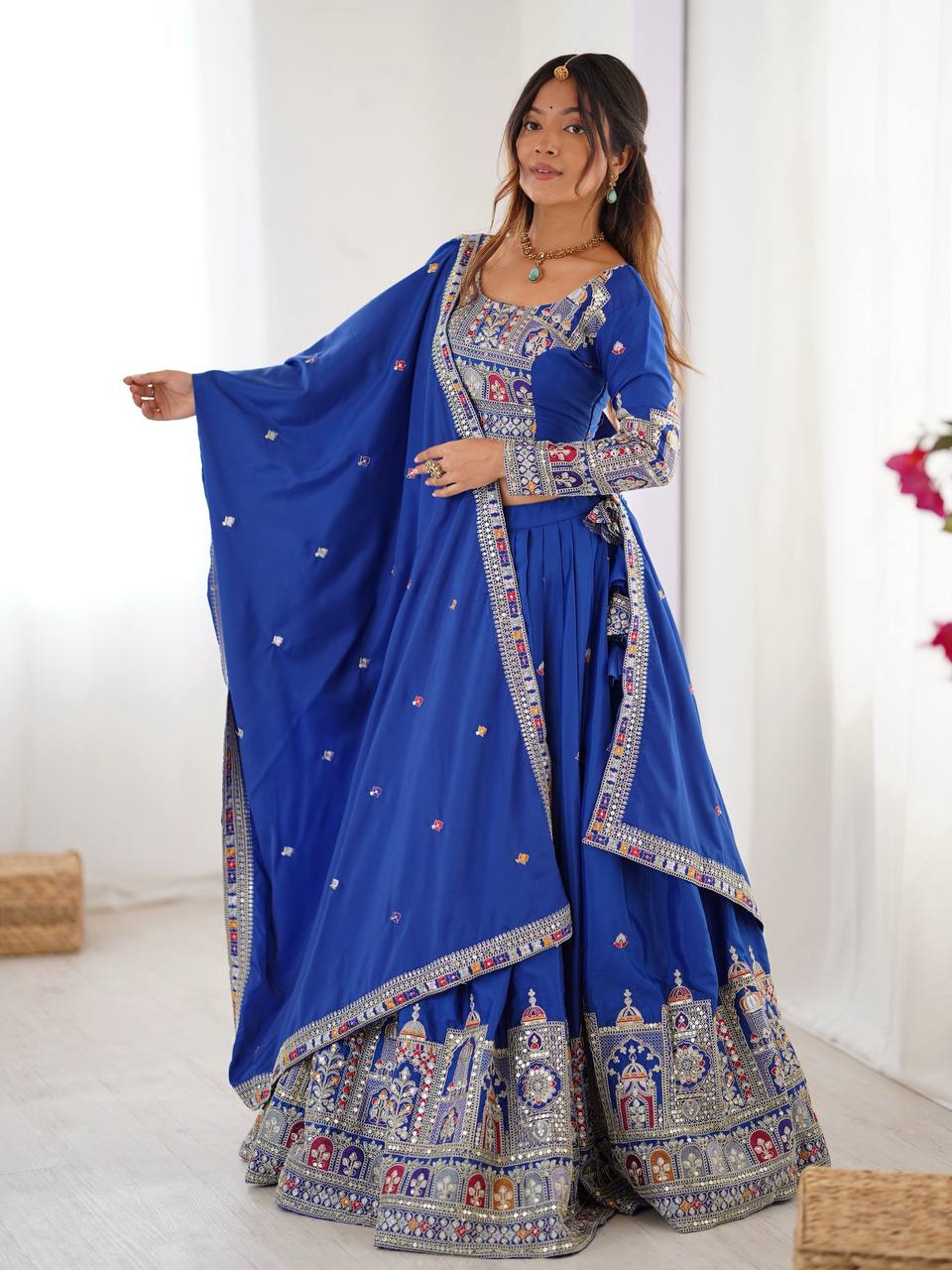 Blue Sequnce Work Chaniya Choli