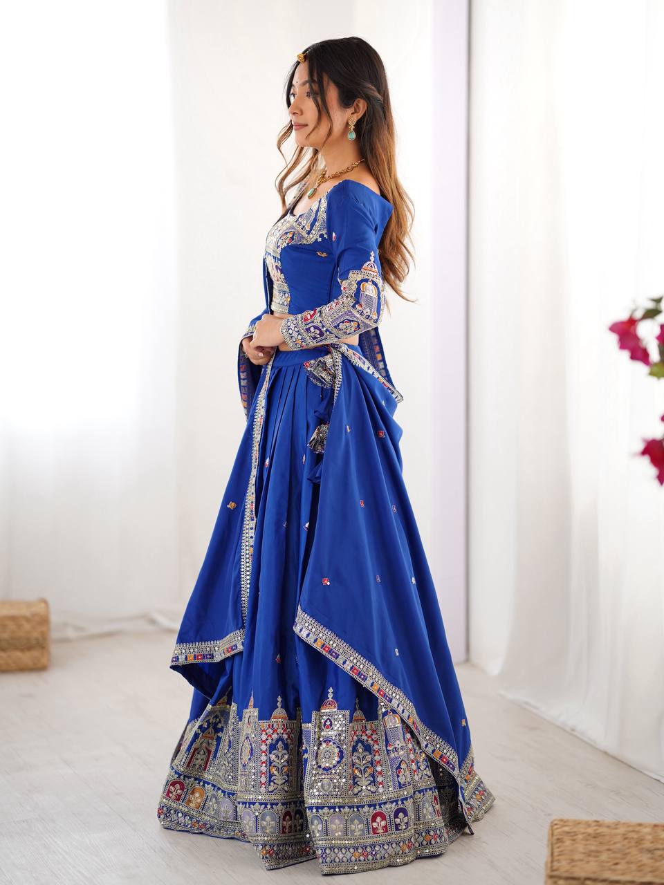 Blue Sequnce Work Chaniya Choli