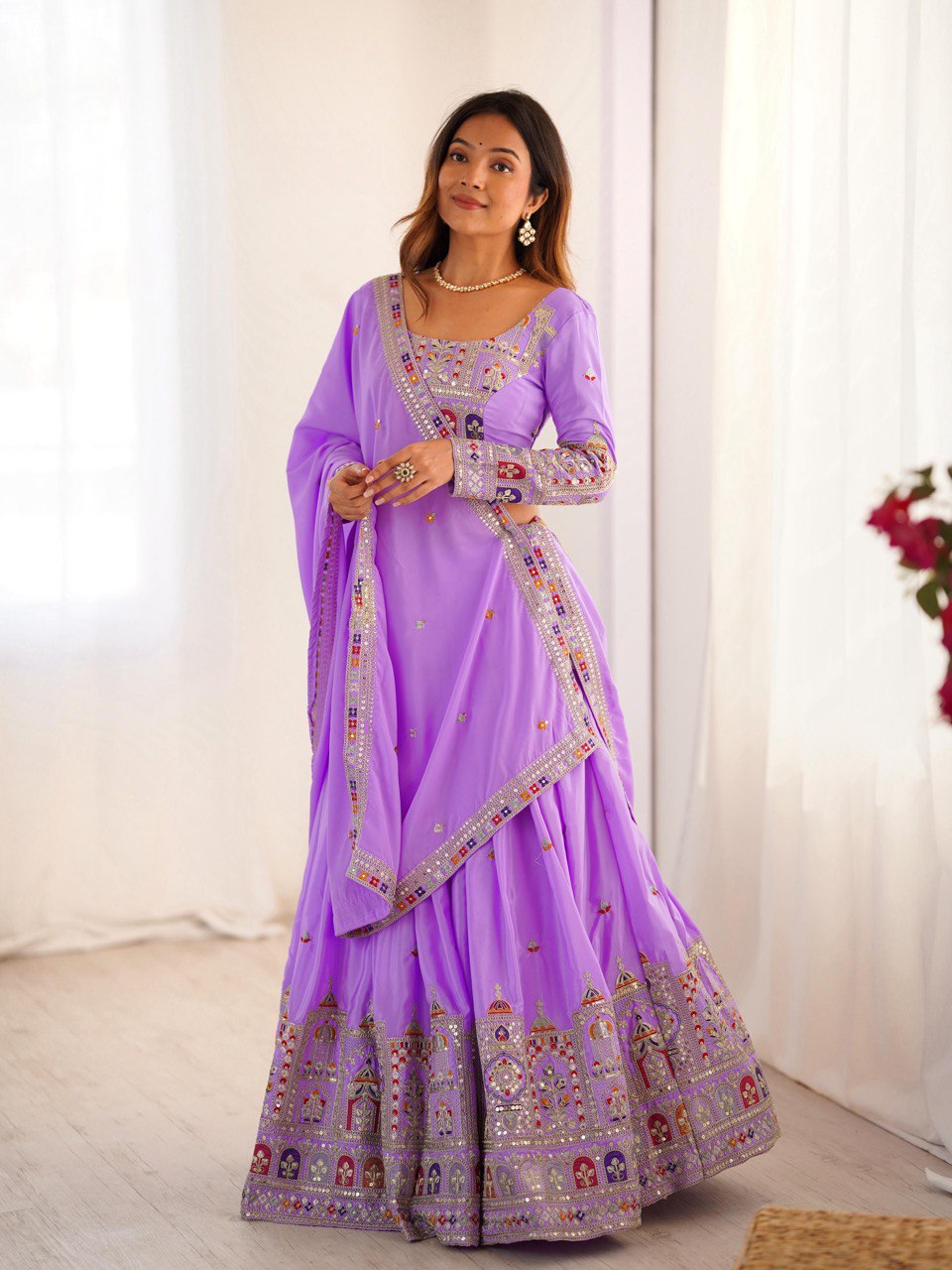 Mauve Sequnce Work Chaniya Choli