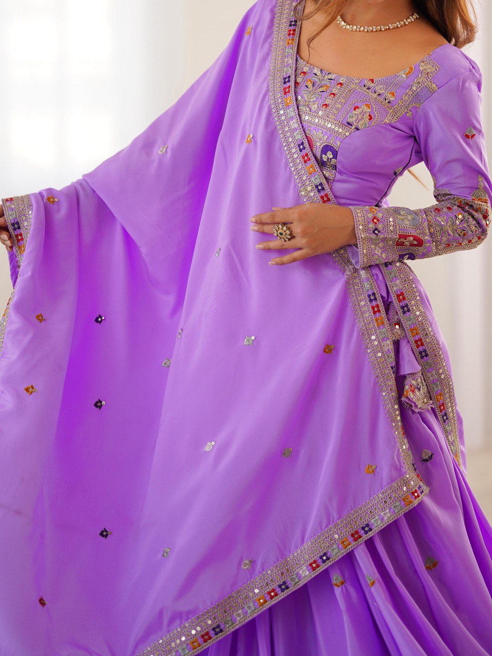 Mauve Sequnce Work Chaniya Choli