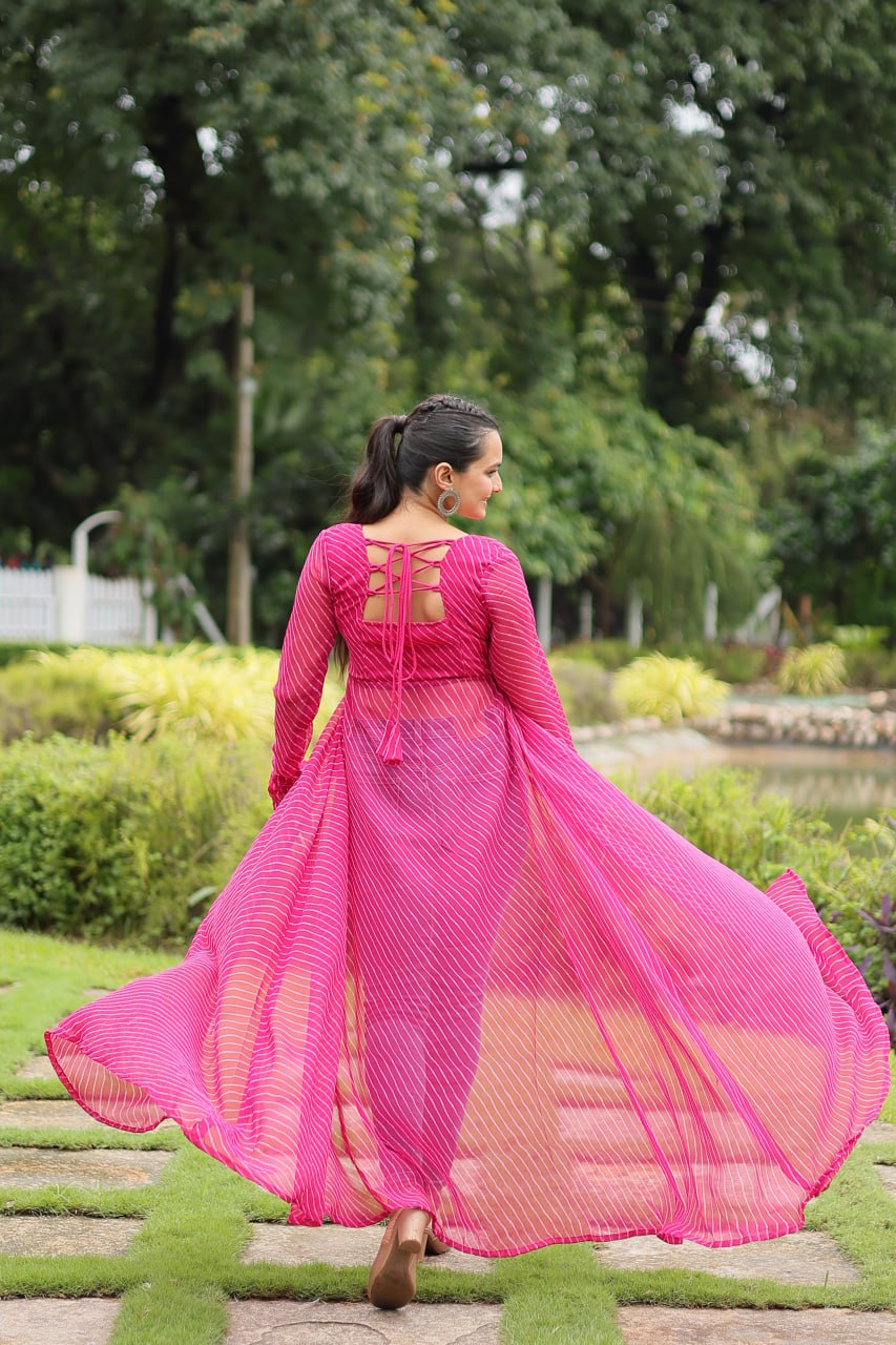 Pink Indo-Fusion Style With This Faux Georgette Jacket-Style Kurti