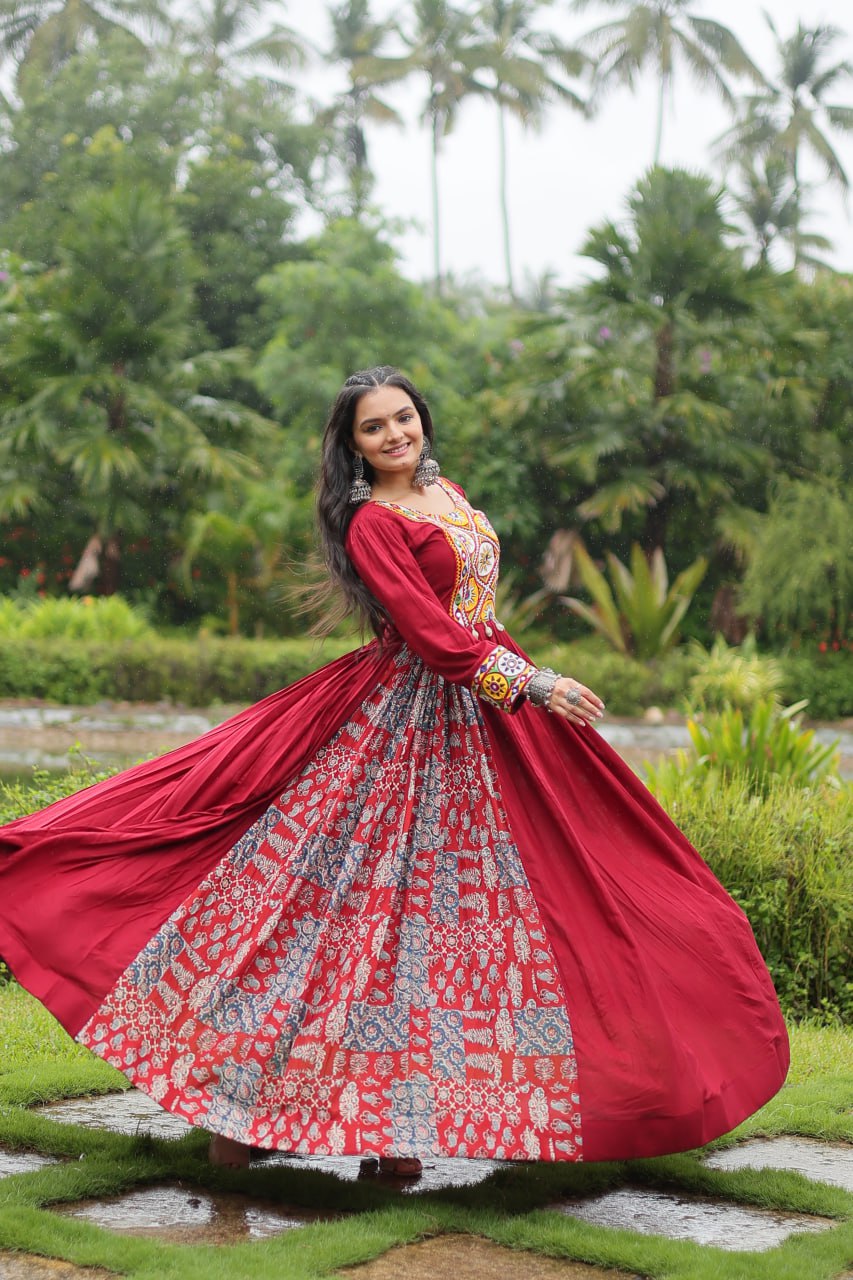 Maroon Navratri Dress For Ladies
