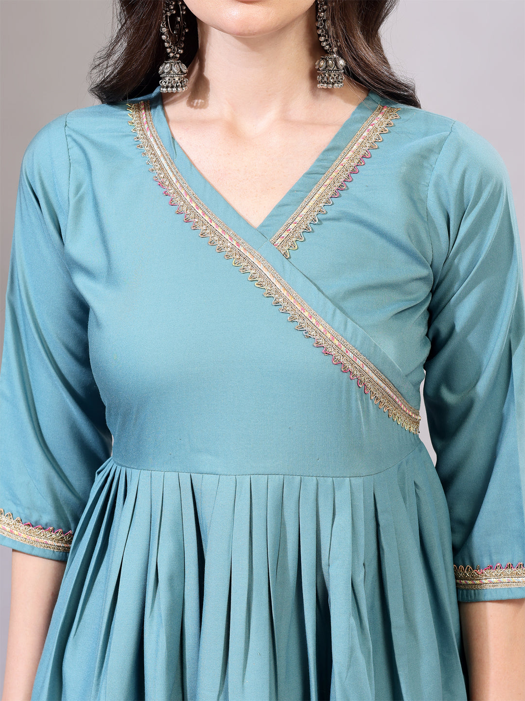 teal kurta set