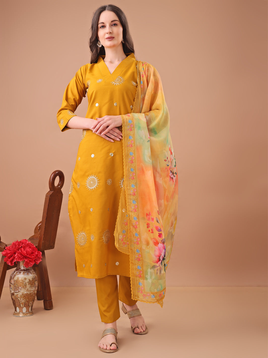 yellow kurta set