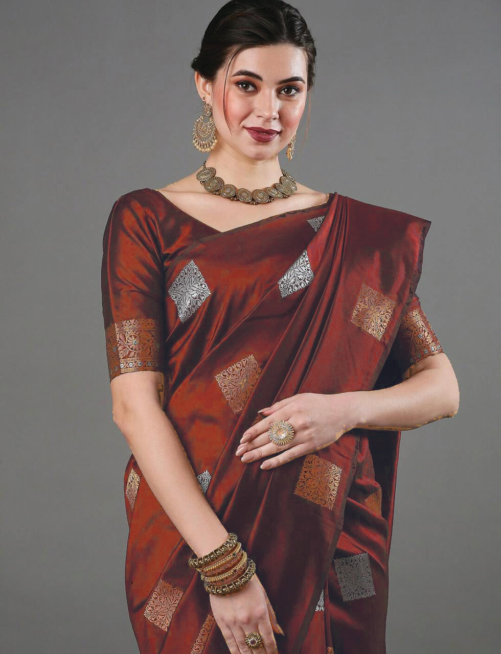 Maroon Saree for Women Latest Design Party Wear Collection