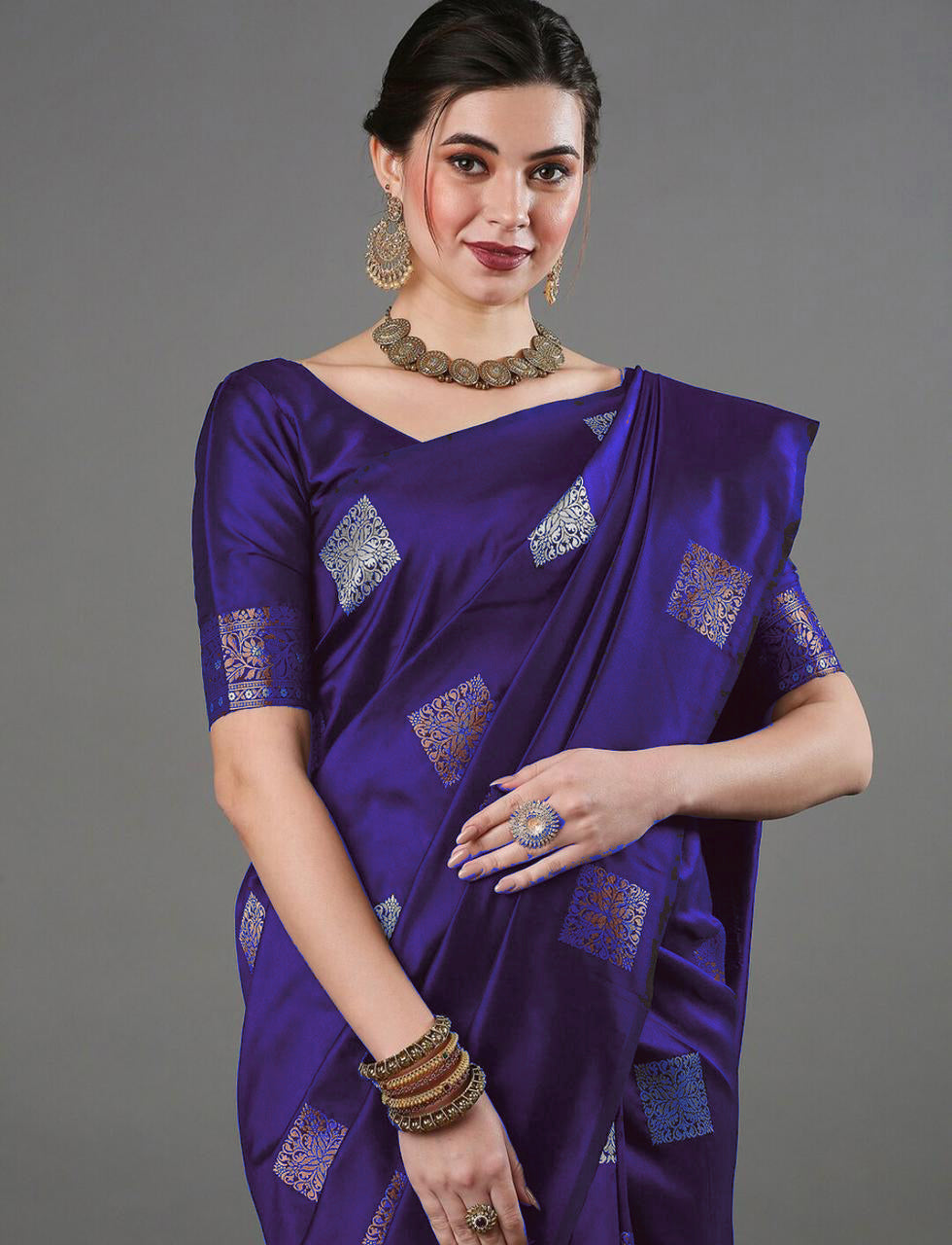 Purple Saree for Women Latest Design Party Wear Collection