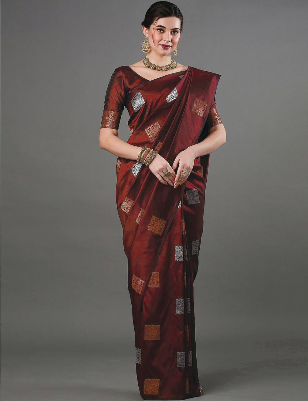 Maroon Saree for Women Latest Design Party Wear Collection
