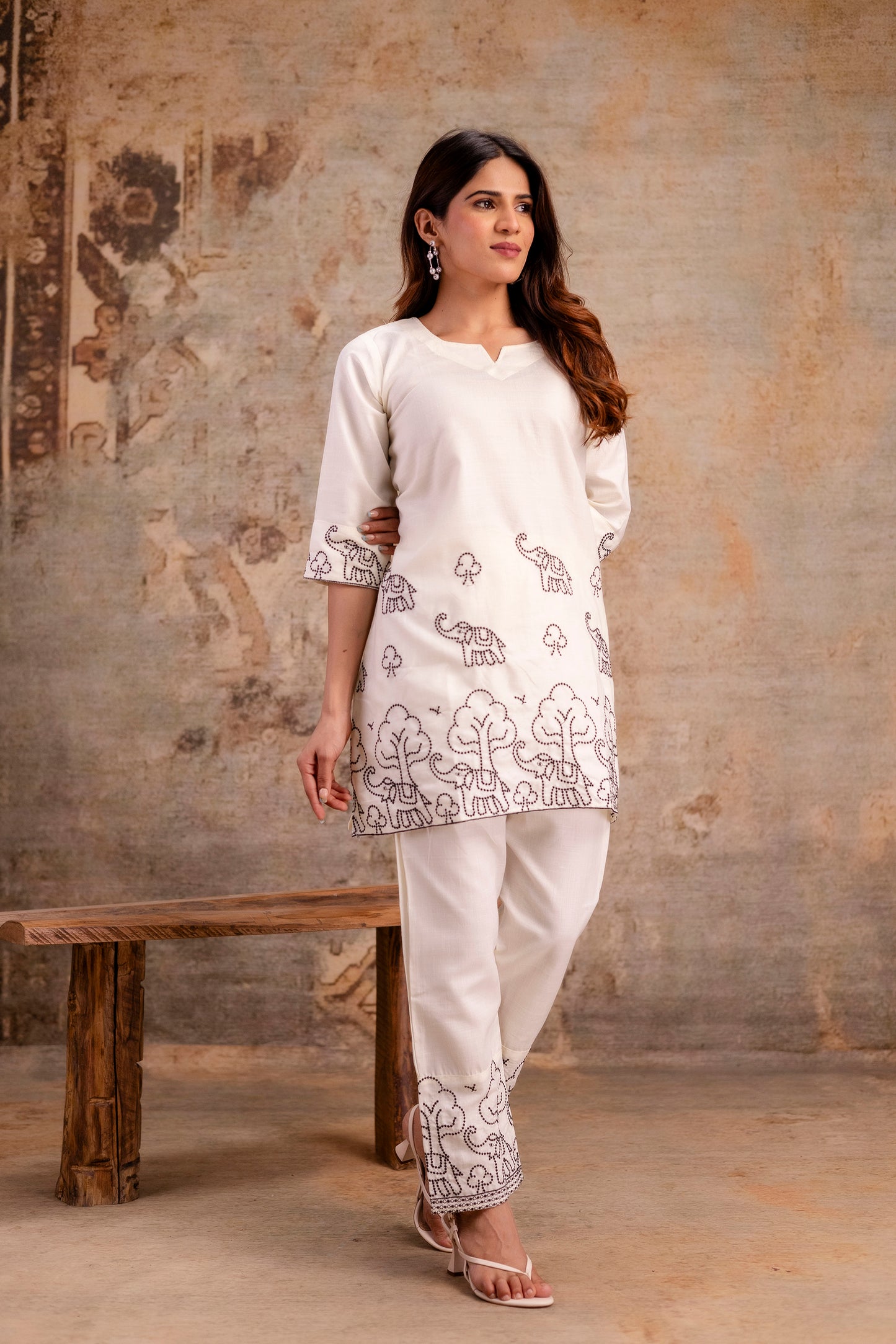 white cotton co-ord set