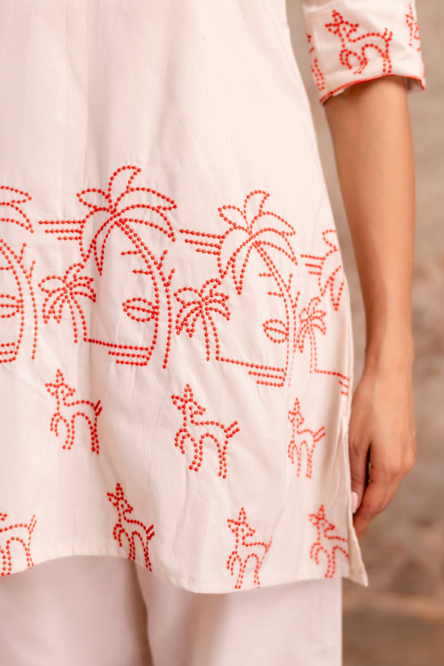 wHITE  Embroidered co-ord sets