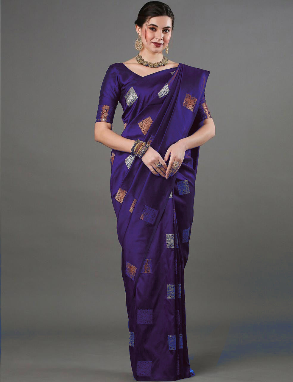 Purple Saree for Women Latest Design Party Wear Collection