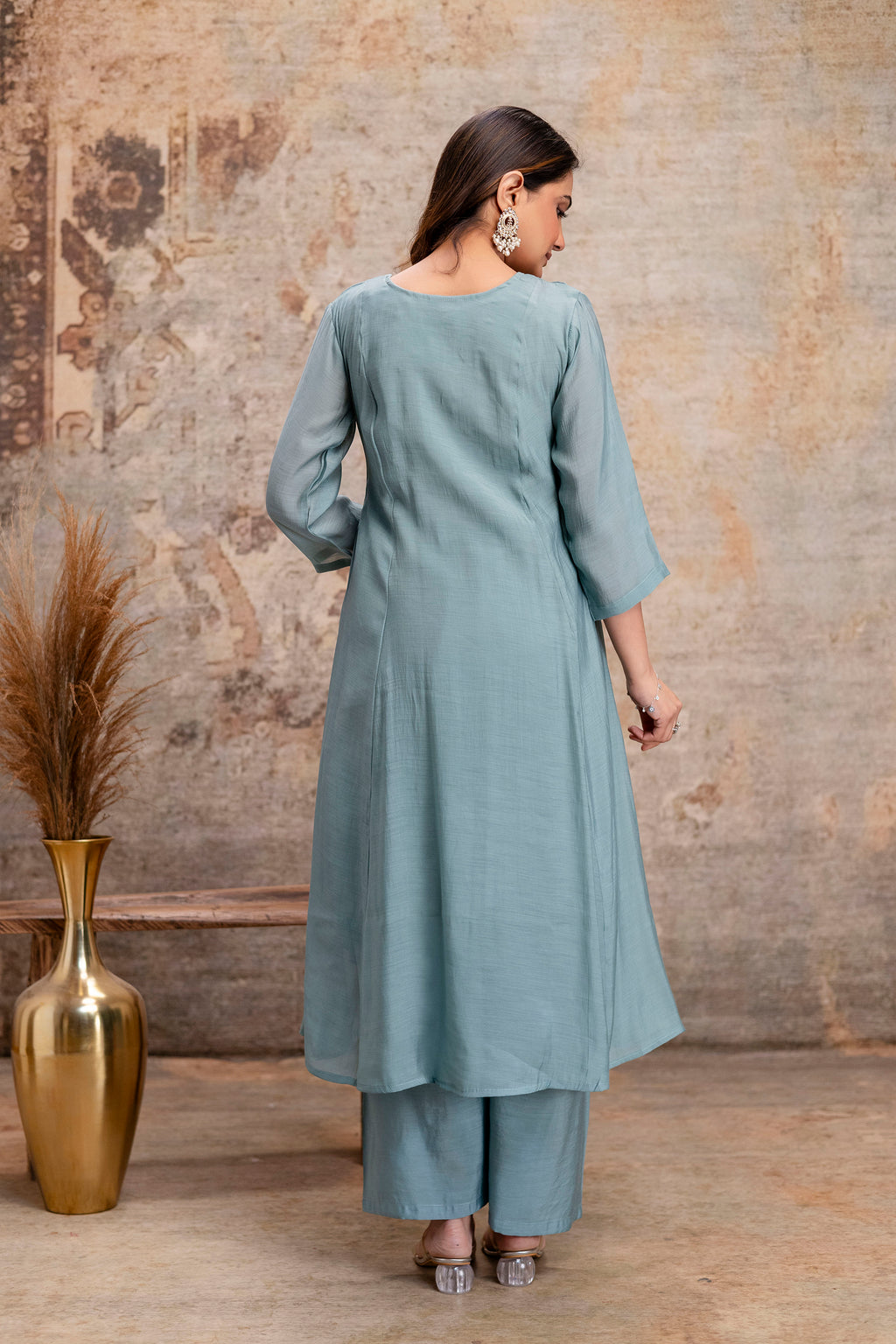 rama hand work cotton kurta set